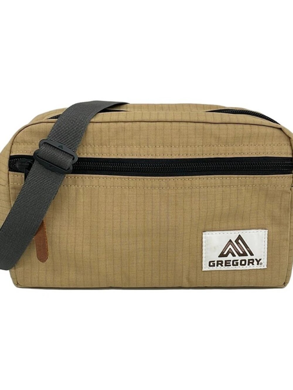 GREGORY Light Brown Black Nylon Shoulder Bag